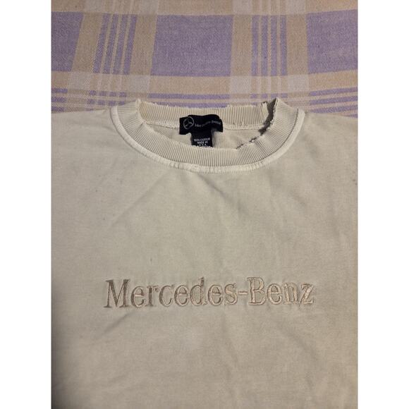 Vintage 90s Mercedes Benz Car Distressed Faded Embroidered Logo Sweatshirt USA - Picture 1 of 16